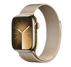 Apple Watch Series 9 41mm Gold Stainless Steel Case with Milanese Loop A2982 GPS Cellular smartwatch