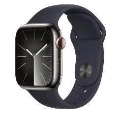 Apple Watch Series 9 41mm Graphite Stainless Steel Case with Link Bracelet A2982 GPS Cellular smartwatch