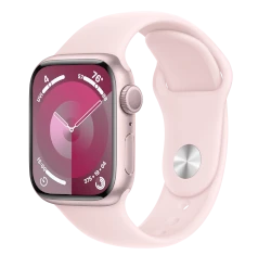 Apple Watch Series 9 41mm Pink Aluminum Case with Apple OEM Band A2982 GPS Cellular smartwatch