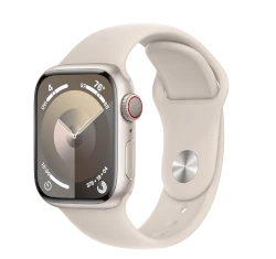 Apple Watch Series 9 41mm Starlight Aluminum Case with Apple OEM Band A2982 GPS Cellular smartwatch