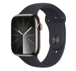 Apple Watch Series 9 45mm Graphite Stainless Steel Case with Apple OEM Band A2984 GPS Cellular smartwatch