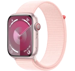 Apple Watch Series 9 45mm Pink Aluminum Case with Apple OEM Band A2980 GPS Only smartwatch