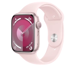 Apple Watch Series 9 45mm Pink Aluminum Case with Apple OEM Band A2984 GPS Cellular smartwatch