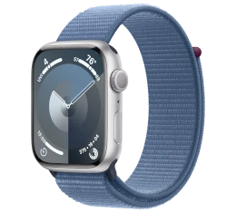 Apple Watch Series 9 45mm Silver Aluminum Case with Apple OEM Band A2984 GPS Cellular smartwatch