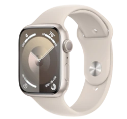 Apple Watch Series 9 45mm Starlight Aluminum Case with Apple OEM Band A2984 GPS Cellular smartwatch