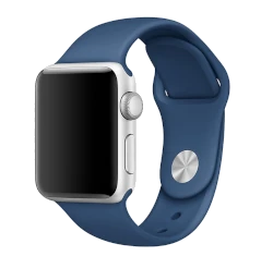 Apple Watch Sport 38mm Rose Gold Aluminum Royal Blue Woven Nylon Band MMF42LL/A smartwatch