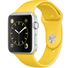 Apple Watch Sport 42mm Silver Aluminum Yellow Sport Band MMFE2LL/A smartwatch